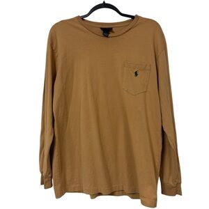 Polo by Ralph Lauren Men's Brown Long Sleeve Pocket Tee Medium